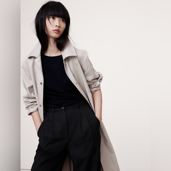 NWT! Banana Republic Black SoHo High-Rise Wide-Leg Italian Wool Pant  🧡 - Picture 4 of 4